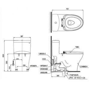 Bồn Cầu 1 Khối Nắp Đóng Êm MS889DT3