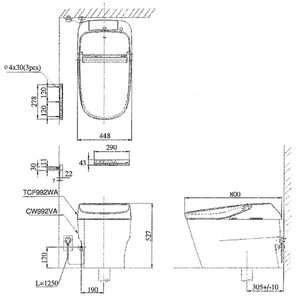 Bàn cầu điện tử CW992VA/TCF992WA (AC-220V)