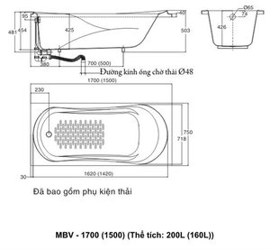 Bồn tắm INAX MBV-1500 galaxy