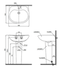 Chậu lavabo TOTO LPT239C chân dài treo tường
