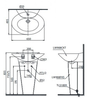 Chậu lavabo TOTO LPT908C chân dài treo tường 