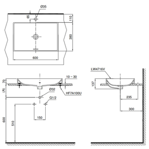 Chậu lavabo TOTO LT4716 đặt bàn