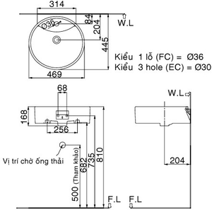 Chậu rửa lavabo INAX L-292V đặt bàn