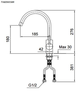 Vòi bếp TOTO TX605KESBR nóng lạnh