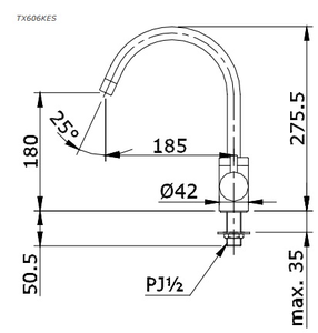 Vòi bếp TOTO TX606KES lạnh