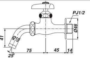 Vòi gắn tường INAX LF-7R-13 lạnh