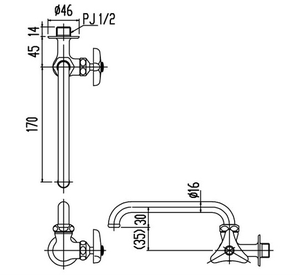 Vòi gắn tường INAX LF-16-13 lạnh
