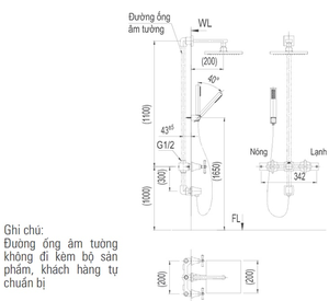 Sen tắm INAX BFV-81SEHC âm tường nóng lạnh