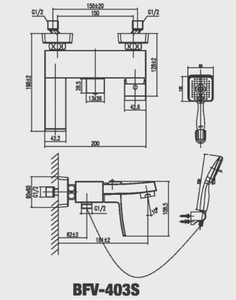 Bộ sen tắm Inax BFV-403S nóng lạnh