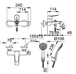 Bộ sen tắm INAX BFV-503S nóng lạnh