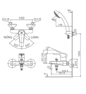 Bộ sen tắm nóng lạnh INAX BFV-1203S