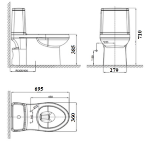 Bồn cầu 1 khối American Standard VF-1858 nắp đóng êm