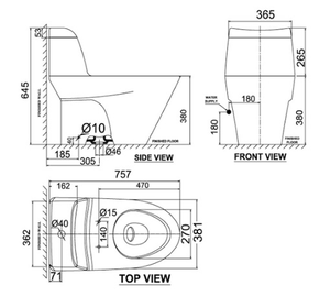 Bồn cầu 1 khối American Standard VF-2010 nắp đóng êm