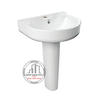 chậu Lavabo American standard 0553-WT + 0742-WT chân dài treo tường