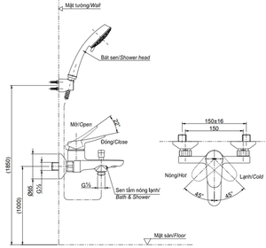 Sen tắm TOTO nóng lạnh TBS04302V/DGH104ZR