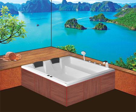 Bồn tắm oval Euroca EU1-1616 massage Acrylic