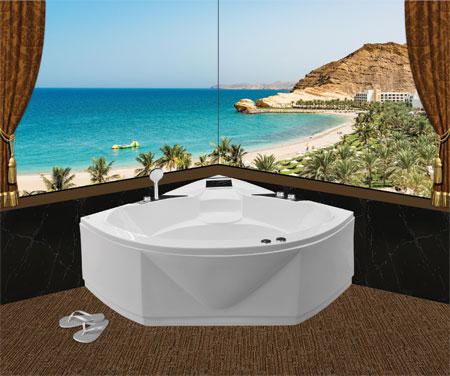 Bồn tắm góc Euroca EU2-1400 massage Acrylic