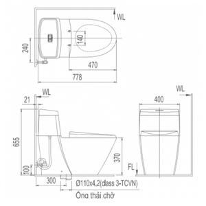 Bồn cầu điện tử Inax AC-909R+CW-KA22AVN