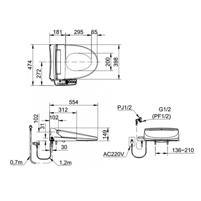 Nắp rửa điện tử Inax CW KB22AVN