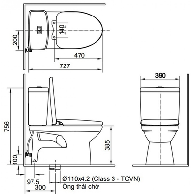 Bồn cầu điện tử Inax AC-504A/CW-H17VN