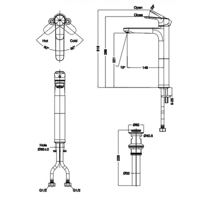 Vòi lavabo INAX LFV-1402SH thân cao