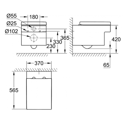 Bồn cầu treo tường Grohe 39244000 Eurocube 