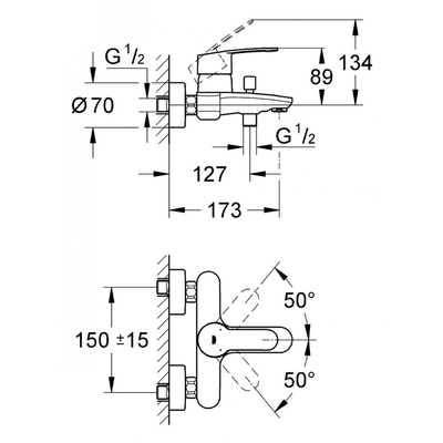 Bộ trộn nổi Grohe 33591002 nóng lạnh Eurostyle Cosmo