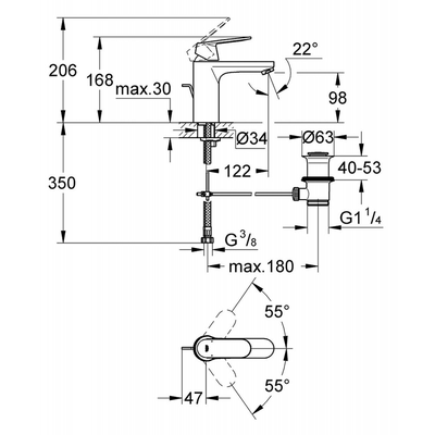 Vòi chậu Grohe 23325000 Eurosmart Cosmo nóng lạnh