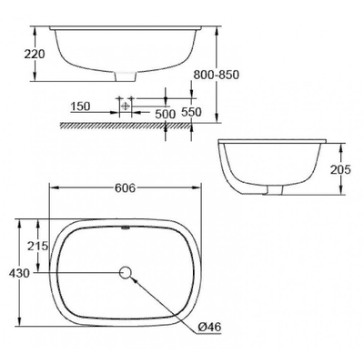 Chậu lavabo Grohe 39125001 âm bàn