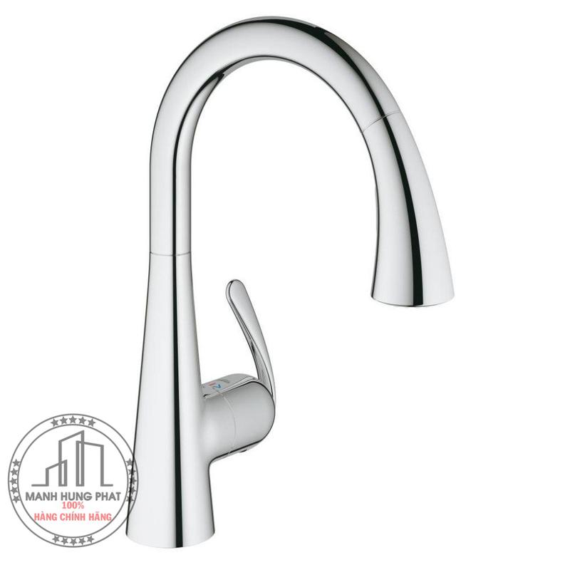 Vòi bếp Grohe 32294001 Zedra​​​​​​​ nóng lạnh dây rút