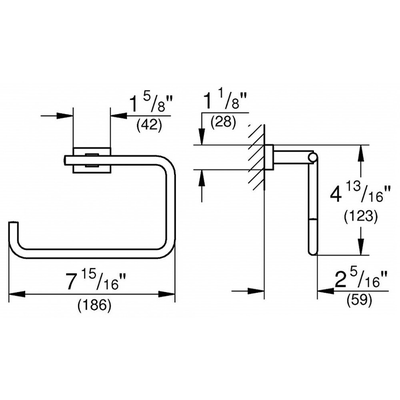 Vòng treo khăn Grohe 40510001 Essentials Cube