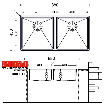 Chậu rửa chén inox carysil IC-MQ9