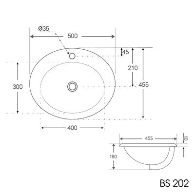 Chậu rửa lavabo Basic BS202 dương vành