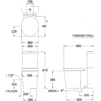 Bồn cầu 2 khối Cotto C17177 nắp đóng êm Olix