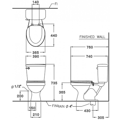 Bồn cầu 2 khối Cotto C186 dòng Tanya