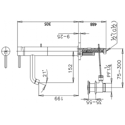 Vòi lavabo COTTO CT542AY nóng lạnh thân cao