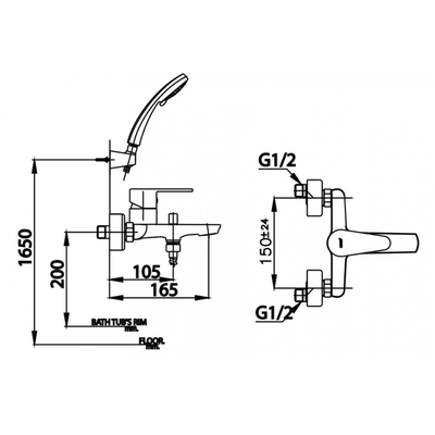 Sen tắm COTTO CT3001AE/Z86 nóng lạnh gắn tường