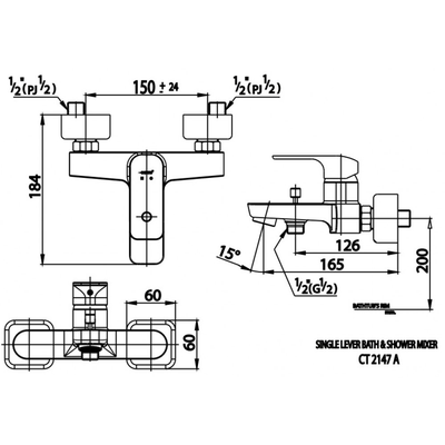 Sen tắm COTTO CT2147A nóng lạnh Scirocco gắn tường