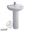 Chậu lavabo Cotto C0237/C411 chân dài Sasha