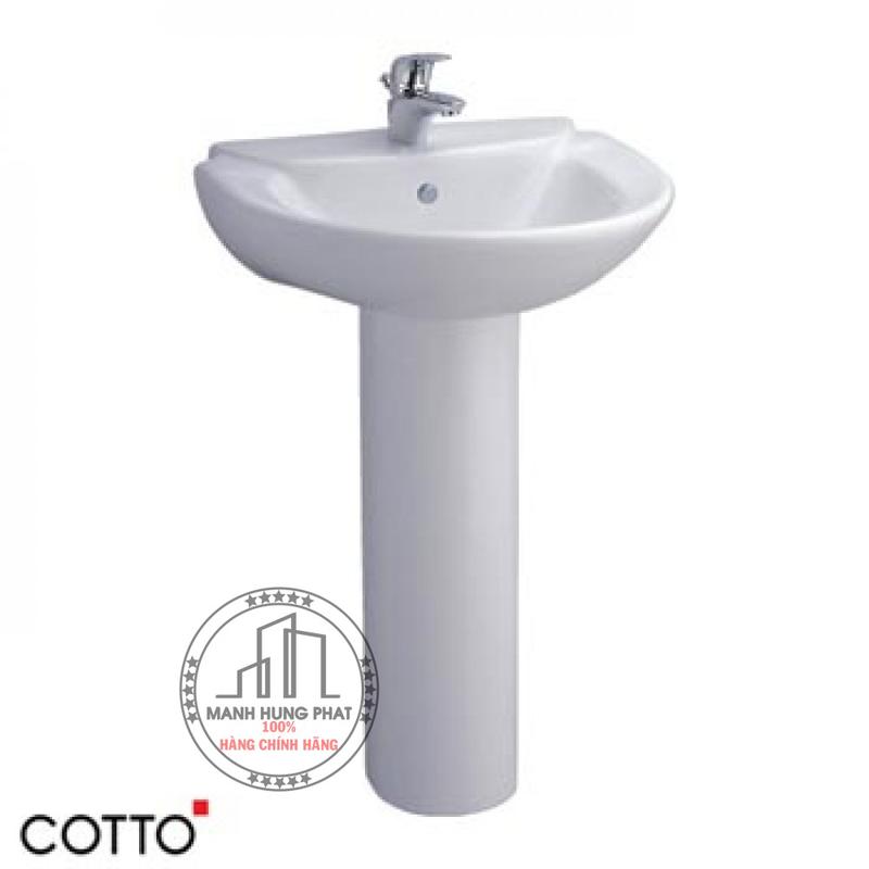 Chậu lavabo Cotto C0237/C411 chân dài Sasha