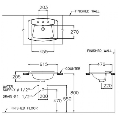 Chậu lavabo Cotto C0110 đặt bàn Victor