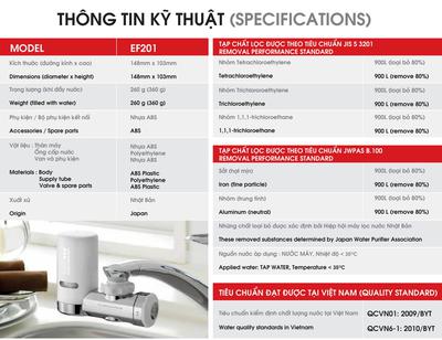 Thiết bị lọc nước Cleansui EF102 lắp tại vòi-copy