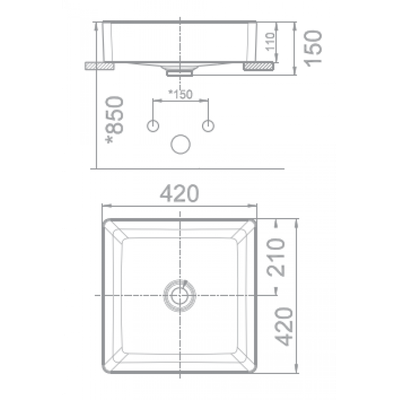 Chậu lavabo American Standard WP-F411 đặt bàn 