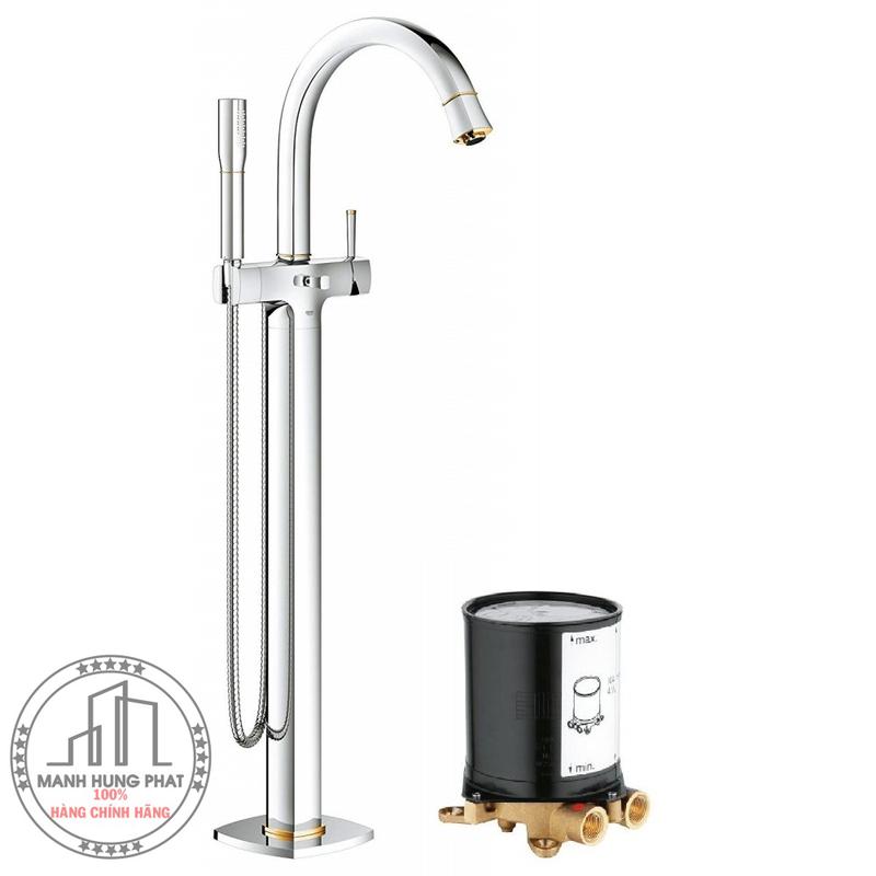 Vòi xả bồn tắm Grohe 23318IG0 + 29086000 đặt sàn Grandera 