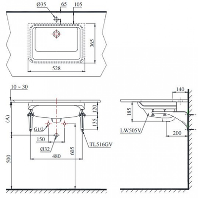 Chậu rửa Lavabo TOTO LT505T âm bàn