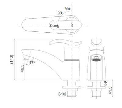 Vòi chậu lavabo INAX LFV-11AP lạnh 