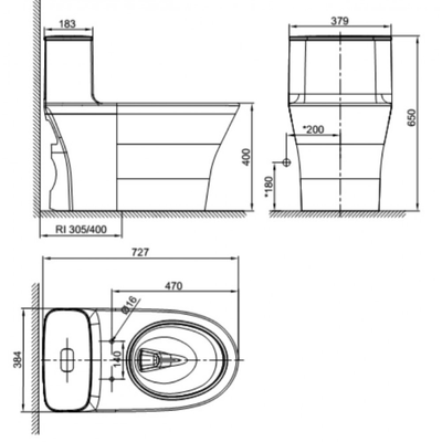 Bồn cầu 1 khối American Standard WP-1880 nắp đóng êm