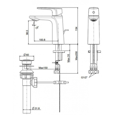 Vòi chậu lavabo American Standard WF-1701 Signature nóng lạnh