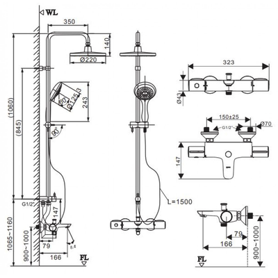 Sen tắm cây INAX BFV-3415T-8C nhiệt độ