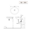 Chậu rửa lavabo BASIC BS-205 âm bàn